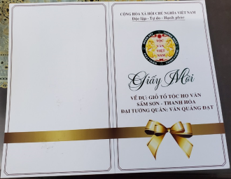 Giấy Mời Giỗ Tổ Tộc Họ Văn Thanh Hoá